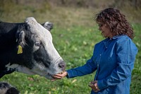 Tammy Higgins is a multi-generational Native American rancher who raises 80 head of cattle on here farm in of Okfuskee County, Oklahoma. USDA photo by Preston Keres.