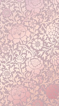 Floral silk iPhone wallpaper, pink pattern, aesthetic design