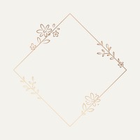 Botanical frame collage element, luxury gradient design vector