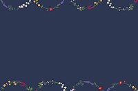 Minimal wildflower background vector in navy blue