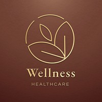 Editable wellness logo template psd