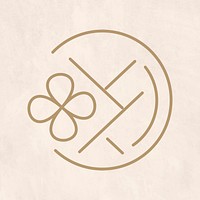 Sakura psd logo for wellness beauty spa on beige