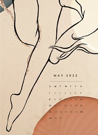 2022 May calendar, printable aesthetic monthly planner