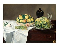 Edouard Manet art print, modernist still life, melon and peaches