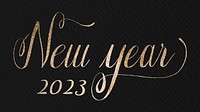 New year 2023 desktop wallpaper, HD gold glitter sequin psd