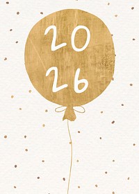 2026 gold balloons new year aesthetic season's greetings text with confetti