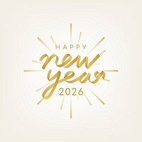 2026 gold happy new year text aesthetic season's greetings text on pastel yellow background vector