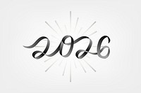 2026 black new year text, aesthetic typography for new year card and background