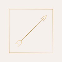 Minimal arrow gold logo element vector, simple tribal design