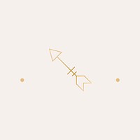 Gold arrow badge, aesthetic graphic vector