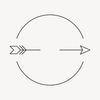 Aesthetic arrow black logo element vector, simple tribal design