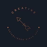 Aesthetic business arrow logo template, minimal graphic psd