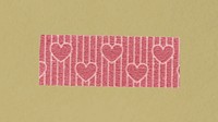 Cute washi tape collage element, pink wave pattern vector