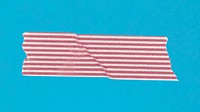 Pattern washi tape collage element, red stripes design