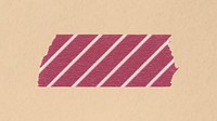Pattern washi tape collage element, pink stripes design psd