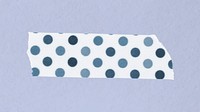 Blue washi tape clipart, polka dot patterned collage element