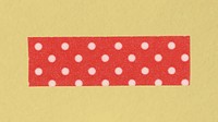 Polka dot washi tape clipart, red pattern, planner sticker psd