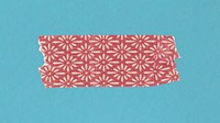 Vintage washi tape clipart, red pattern design vector