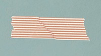 Pattern washi tape clipart, orange stripes design psd