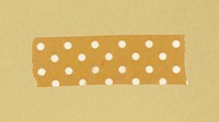 Yellow dot washi tape clipart, cute patterned collage element psd