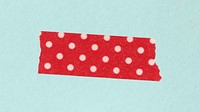 Red dot washi tape clipart, cute patterned collage element vector 