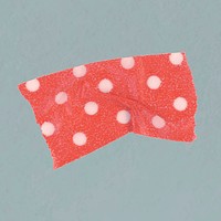 Polka dot washi tape collage element, pink pattern design vector