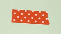 Cute washi tape clipart, red polka dot pattern design vector