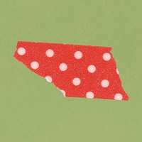 Red washi tape sticker, polka dot patterned collage element vector