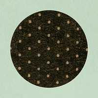 Circle shape sticker, brown polka dot pattern, collage element vector