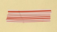 Stripe washi tape clipart, red pattern design vector