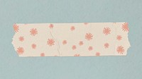 Cute pattern washi tape sticker, beige digital decorative stationery vector