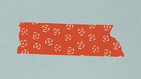 Cute pattern washi tape sticker, red digital decorative stationery psd