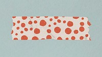 Cute washi tape clipart, brown polka dot pattern design vector