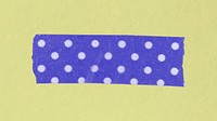 Cute washi tape clipart, purple polka dot pattern design psd