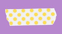 Yellow dot washi tape clipart, cute patterned collage element vector