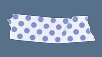 Blue dot washi tape clipart, cute patterned collage element vector