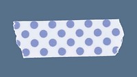 Polka dot washi tape clipart, blue pattern design vector