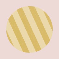 Circle shape sticker, yellow striped pattern, collage element vector