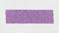 Glitter washi tape collage element, purple cute design vector