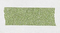 Glitter washi tape collage element, green cute design vector