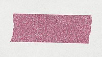 Glitter washi tape collage element, pink cute design psd