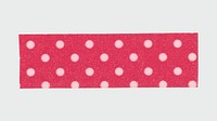 Pink washi tape sticker, polka dot patterned collage element vector