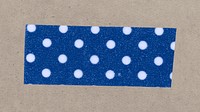 Cute washi tape collage element, blue polka dot pattern design psd