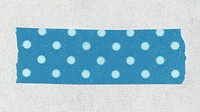 Blue dot washi tape sticker, cute patterned collage element psd