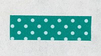 Cute washi tape clipart, green polka dot pattern design vector