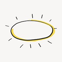 Oval frame, doodle clipart vector