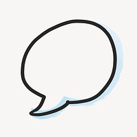 Round speech bubble, doodle clipart psd