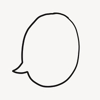 Round speech bubble, doodle clipart