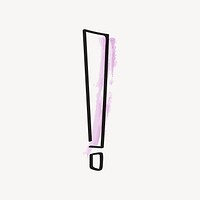 Exclamation mark, doodle line icon psd