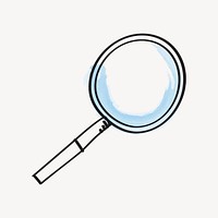 Magnifying glass, simple doodle icon psd